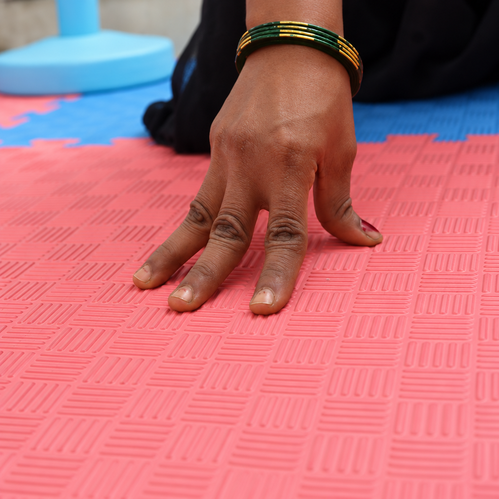 Soft interlocking play flooring at Cambridge Montessori Shalimar Bagh